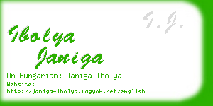 ibolya janiga business card